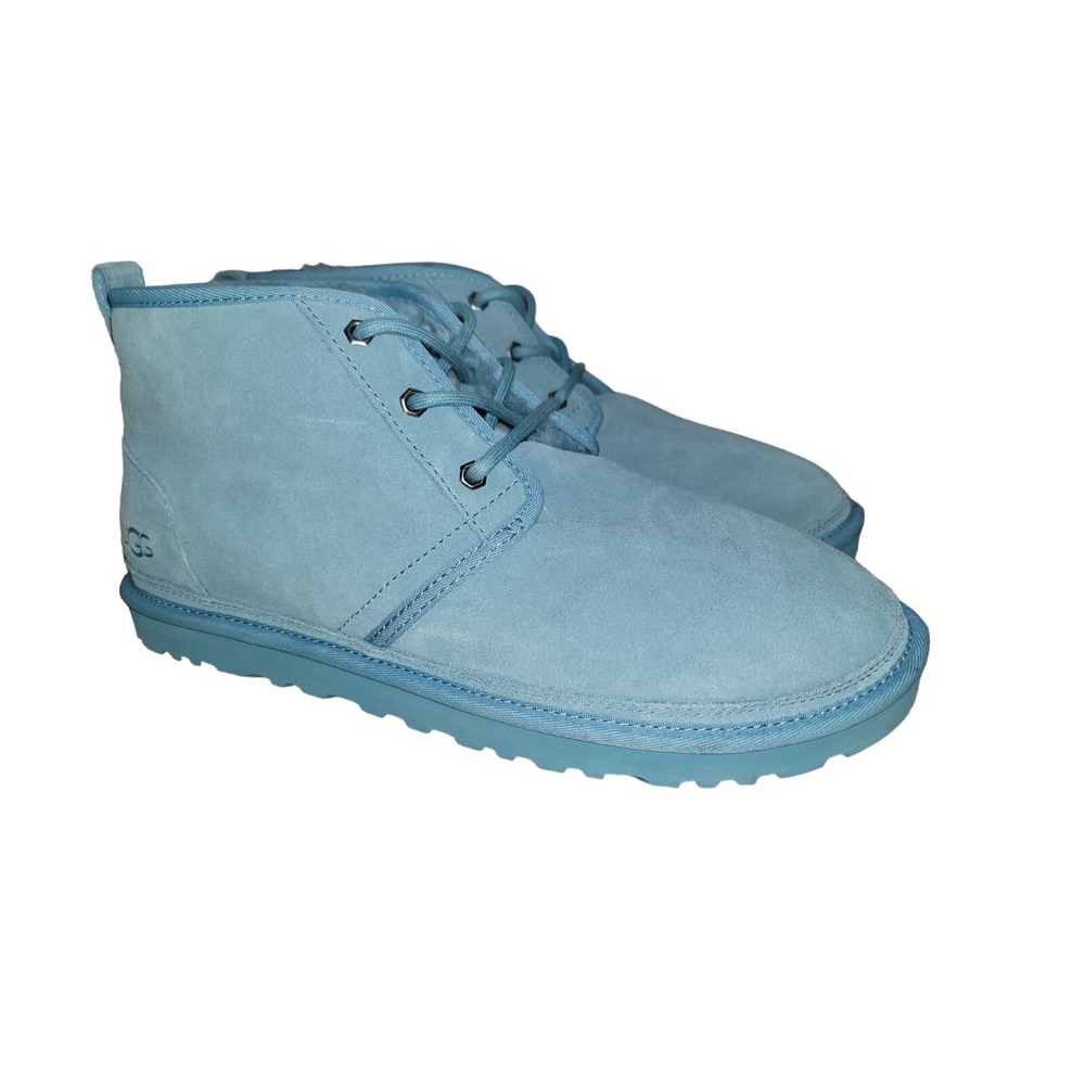 UGG Neumel Men's Blue Suede Comfort Sherpa Lined Ankle Boots Size 12 New